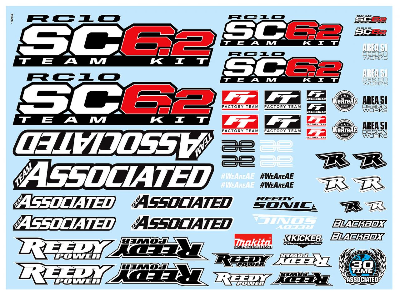 New Decal Sheets For The RC10T6 2 SC6 2 And B74 1 Associated Electrics