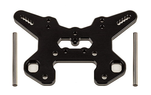 RC8T4 Front Shock Tower V2, black aluminum | Associated Electrics