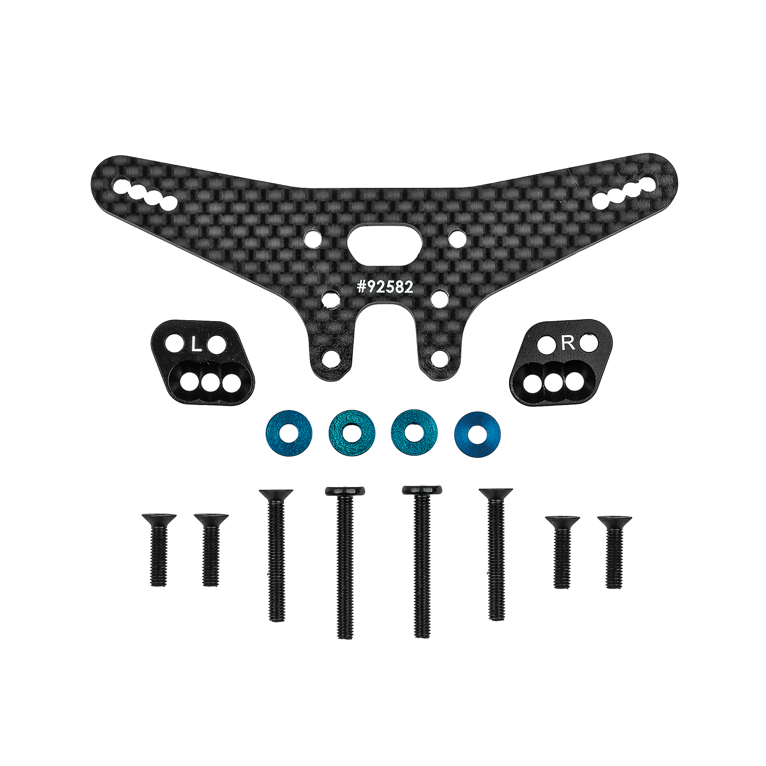 レインボーオート コンクエストダンパー スポーツダウンサスセット RC10B7.1 FT Gull Dropper And Rear Shock Tower Conversion Set, -2mm